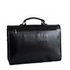 Servieta barbati din piele naturala, neagra, S114