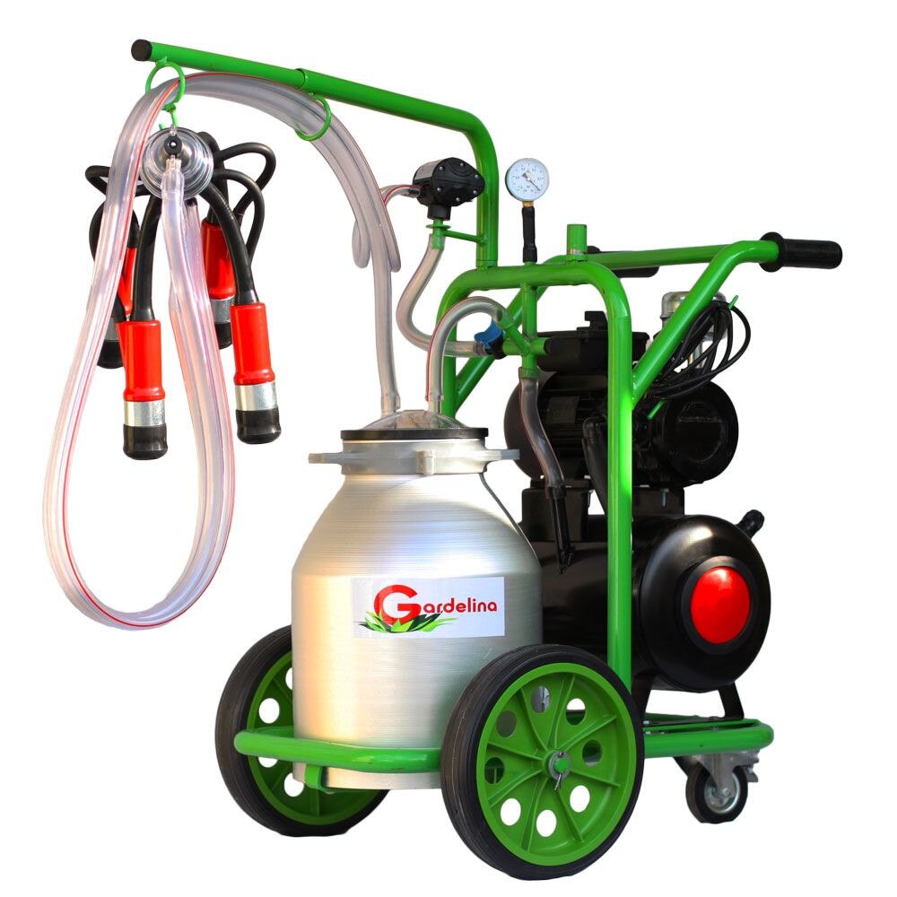 Mulgator Gardelina T130, 550W, 1 post, 180l/min, 8-10 bovine pe ora, recipient 30l, pahare colectoare plastic