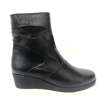 Ghete Dama Negre Ortopedice imblanite din Piele Naturala, Talpa Antiderapanta, Mateo Shoes Ghete Dama Negre Ortopedice imblanite din Piele Naturala, Talpa Antiderapanta, Mateo Shoes