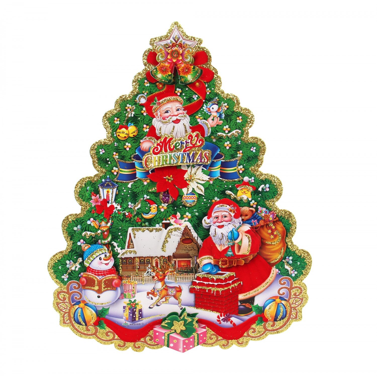 Decoratiune iMK® pentru Craciun, Model Brad, 27 x 33 cm