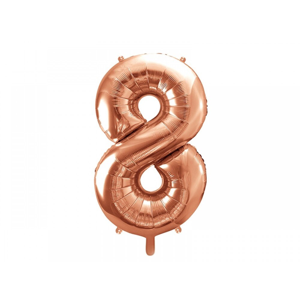 Balon Folie Figurina, Cifra 8, Rose gold