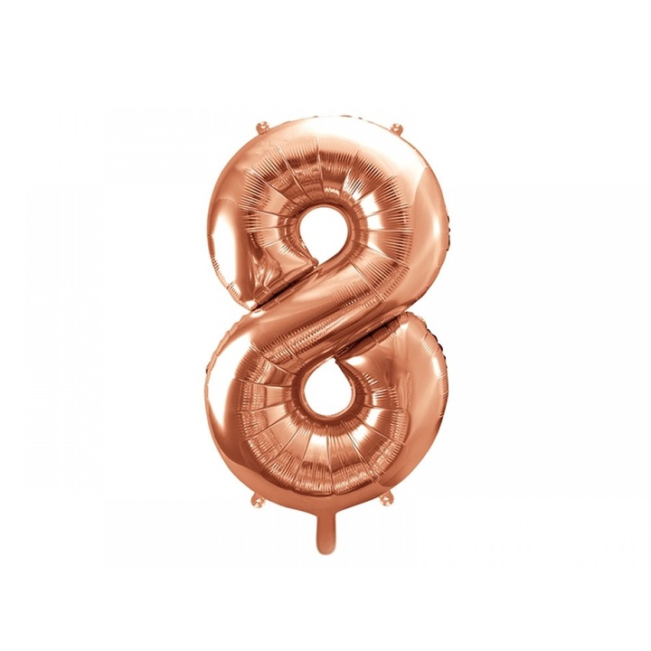 Фолиев балон Deco, Цифра 8, Rose gold