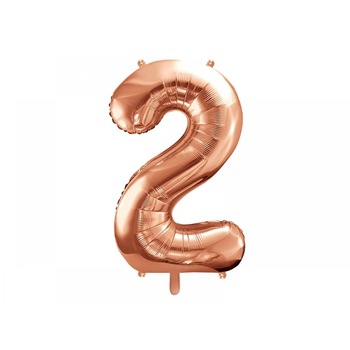Balon Folie Figurina, Cifra 2, Rose gold Balon Folie Figurina, Cifra 2, Rose gold