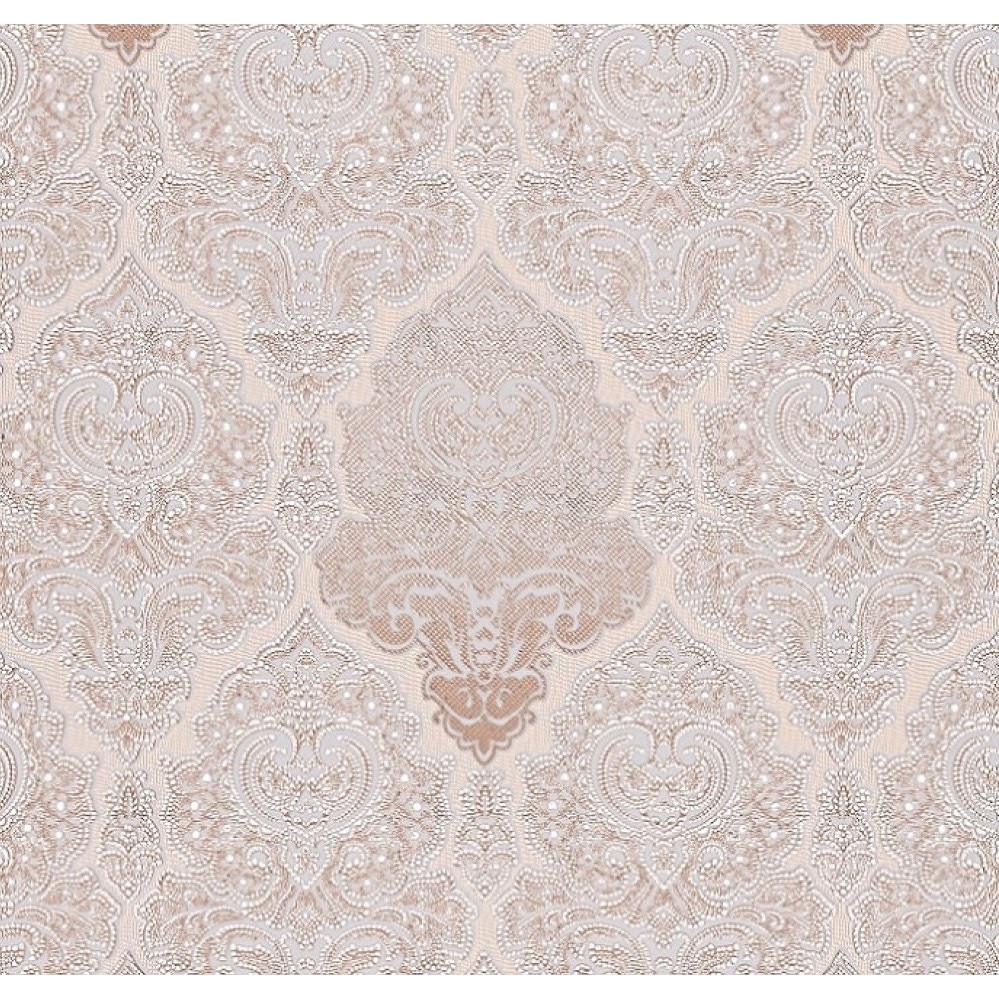 Tapet Slavyanski Oboi, Grace 5186-02, clasic flori, bej-maro, semilavabil, acrilic, pentru living sau dormitor