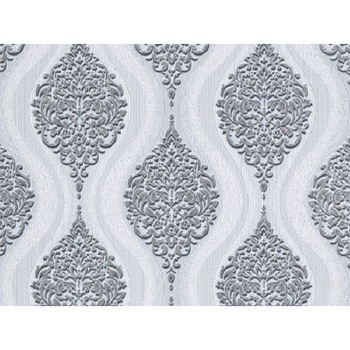 Tapet Slavyanski Oboi, Orleans 5182-10, clasic flori, alb-gri, semilavabil, acrilic, pentru living sau dormitor Tapet Slavyanski Oboi, Orleans 5182-10, clasic flori, alb-gri, semilavabil, acrilic, pentru living sau dormitor