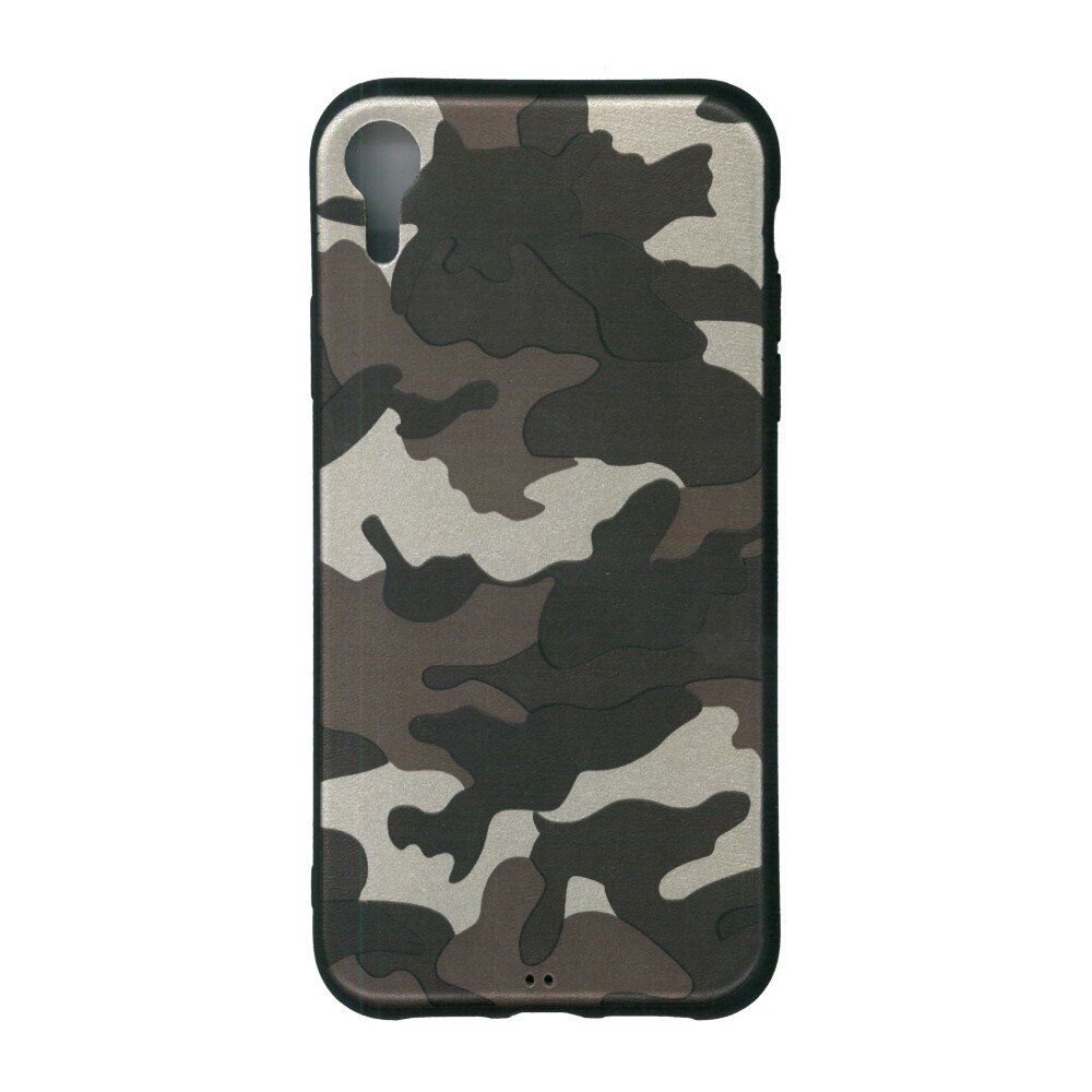 Husa din silicon, EuroCELL, pentru iPhone XR, print army maro