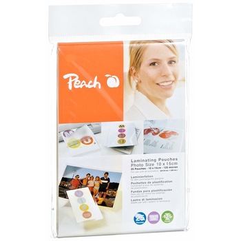 Folie laminare 100x150mm foto 125 microni 25 / set Peach S-PP525-20 Folie laminare 100x150mm foto 125 microni 25 / set Peach S-PP525-20