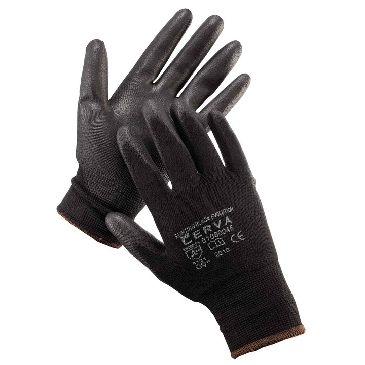 Manusi negre CERVA, 12 bucati, XL