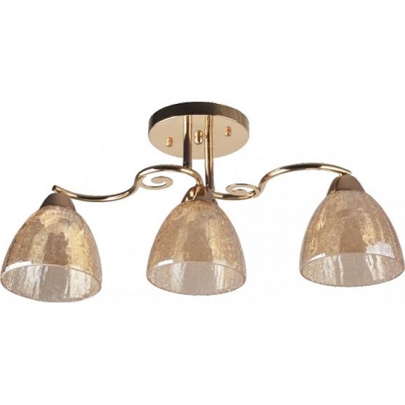 Lustra Klausen Agnes, 3XE27,auriu,metal cu abajur sticla