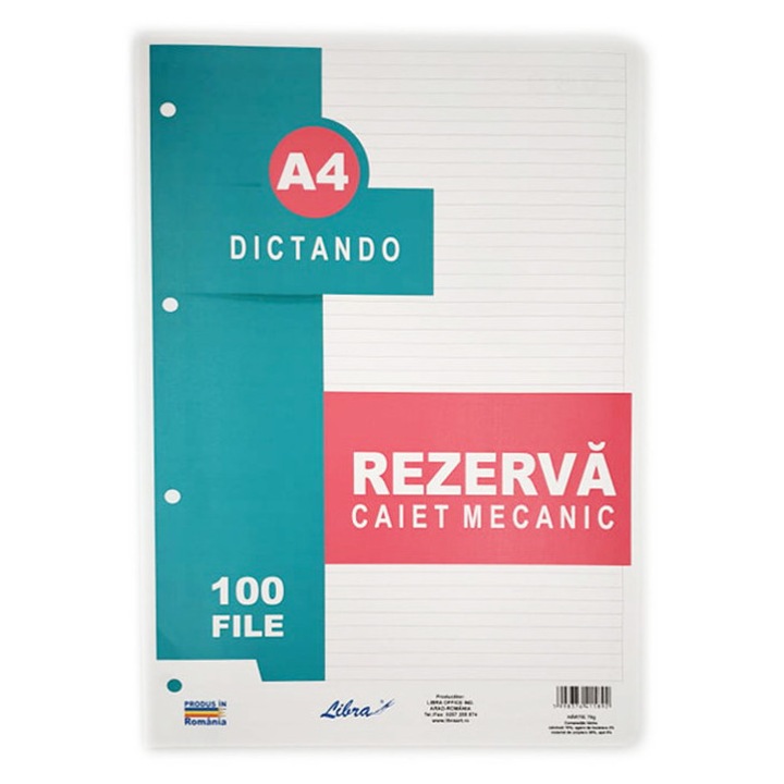 Rezerva caiet mecanic A4 100 file Dictando Libra