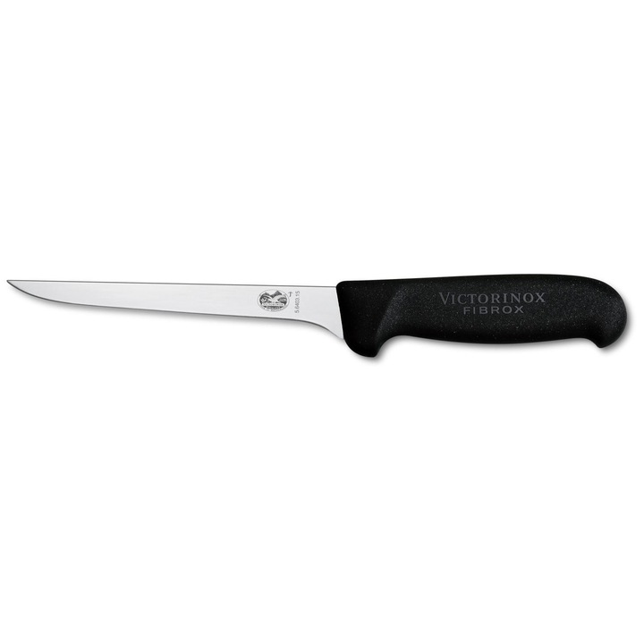 Кухненски нож Victorinox Fibrox Safety Grip за обезкостяване, тясно острие с извит заден ръб 150 mm, 5.6403.15