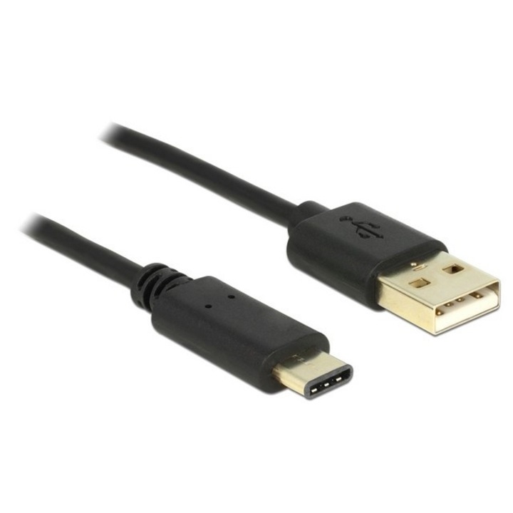 Delock USB 2.0 (M) - USB 2.0 Type-C (M) 2m черен USB кабел