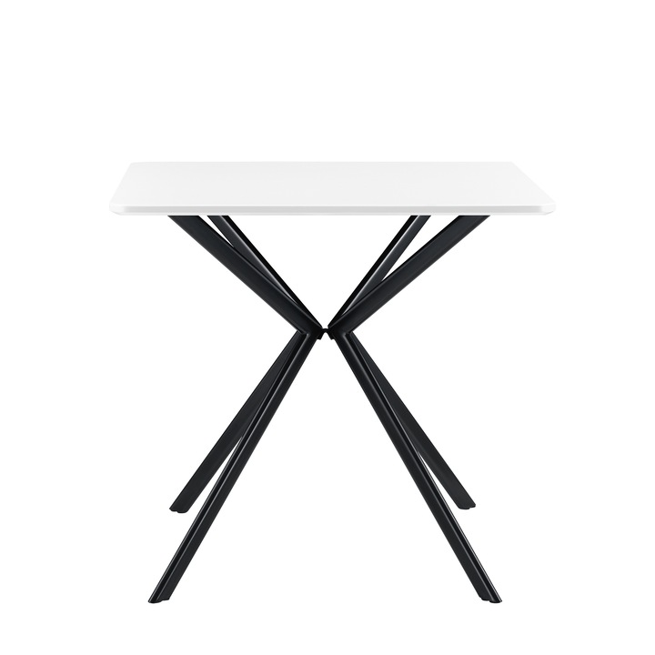 Masa bucatarie alba HTAT-9208, en.casa, 78cm x 78cm x 75cm, MDF lacuit, alb