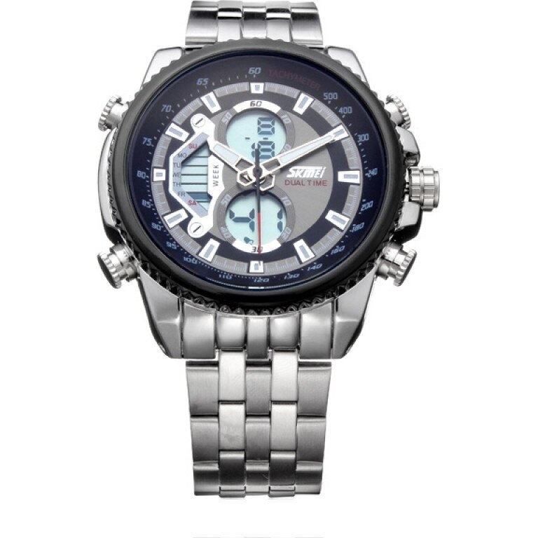 Ceas barbatesc casual Skmei Reliance, negru-argintiu