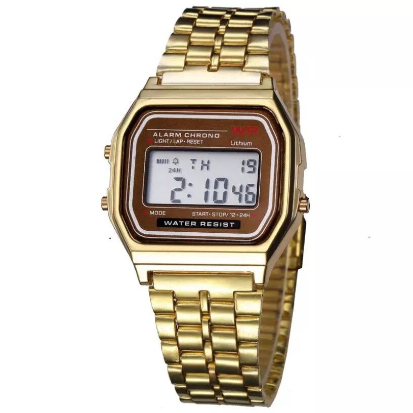 Ceas barbatesc casual Quartz Electronic Retrograde, gold