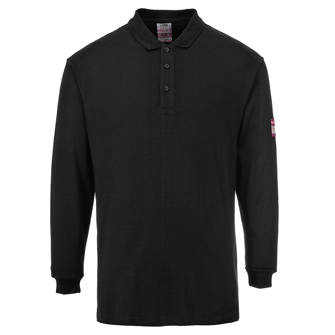Tricou Polo cu maneci lungi Negru 3XL