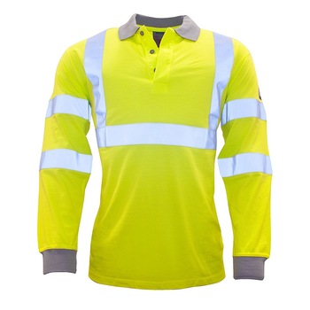 Tricou Polo cu Maneci Lungi HI VIS Antistatic si Ignifug Galben 4XL Tricou Polo cu Maneci Lungi HI VIS Antistatic si Ignifug Galben 4XL