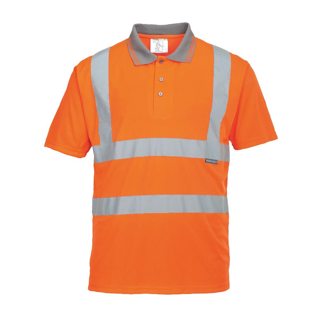 Tricou Polo cu Maneci Scurte Hi-Vis RIS Portocaliu M