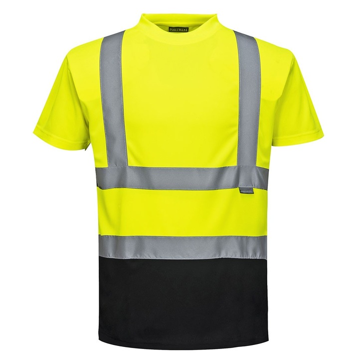 Тениска в два нюанса жълто и черно XL