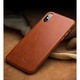 Кейс за iPhone XS Max, Qialino Classic, слим телешка кожа, тип задна корица, цвят Tobacco Brown