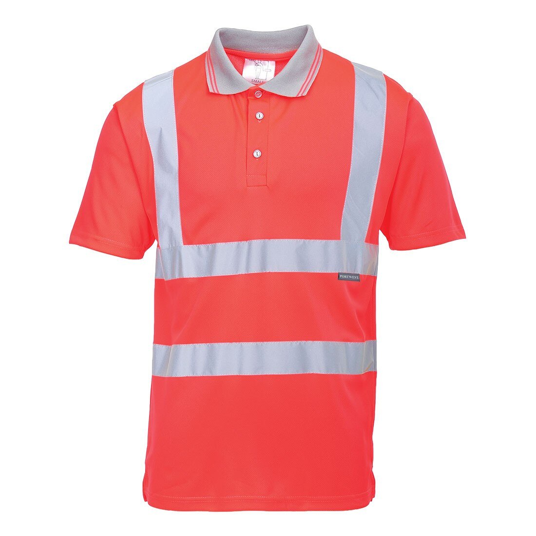 Tricou Polo Hi-Vis cu Maneci Scurte Rosu L