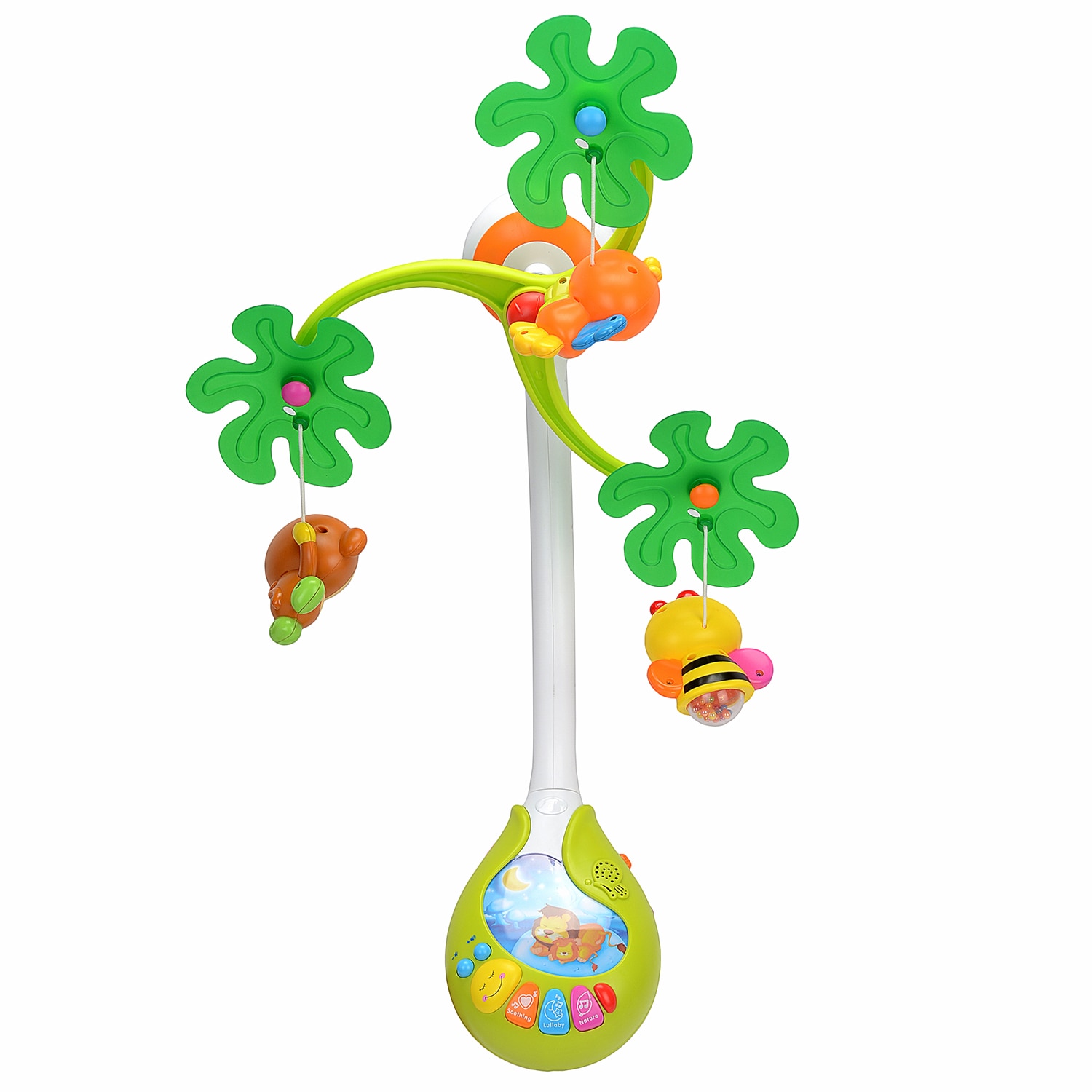 Carusel patut bebelusi M-Toys, Jungla cu lumini si sunete