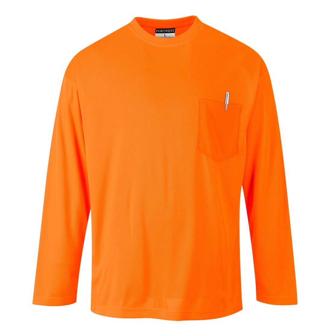 Tricou Day-Vis cu Maneci Lungi si Buzunar Portocaliu 4XL
