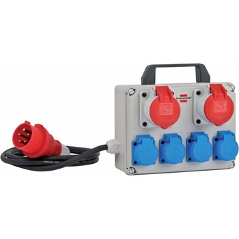 Cutie de distributie, 6 posturi, 2m, IP44 Cutie de distributie, 6 posturi, 2m, IP44