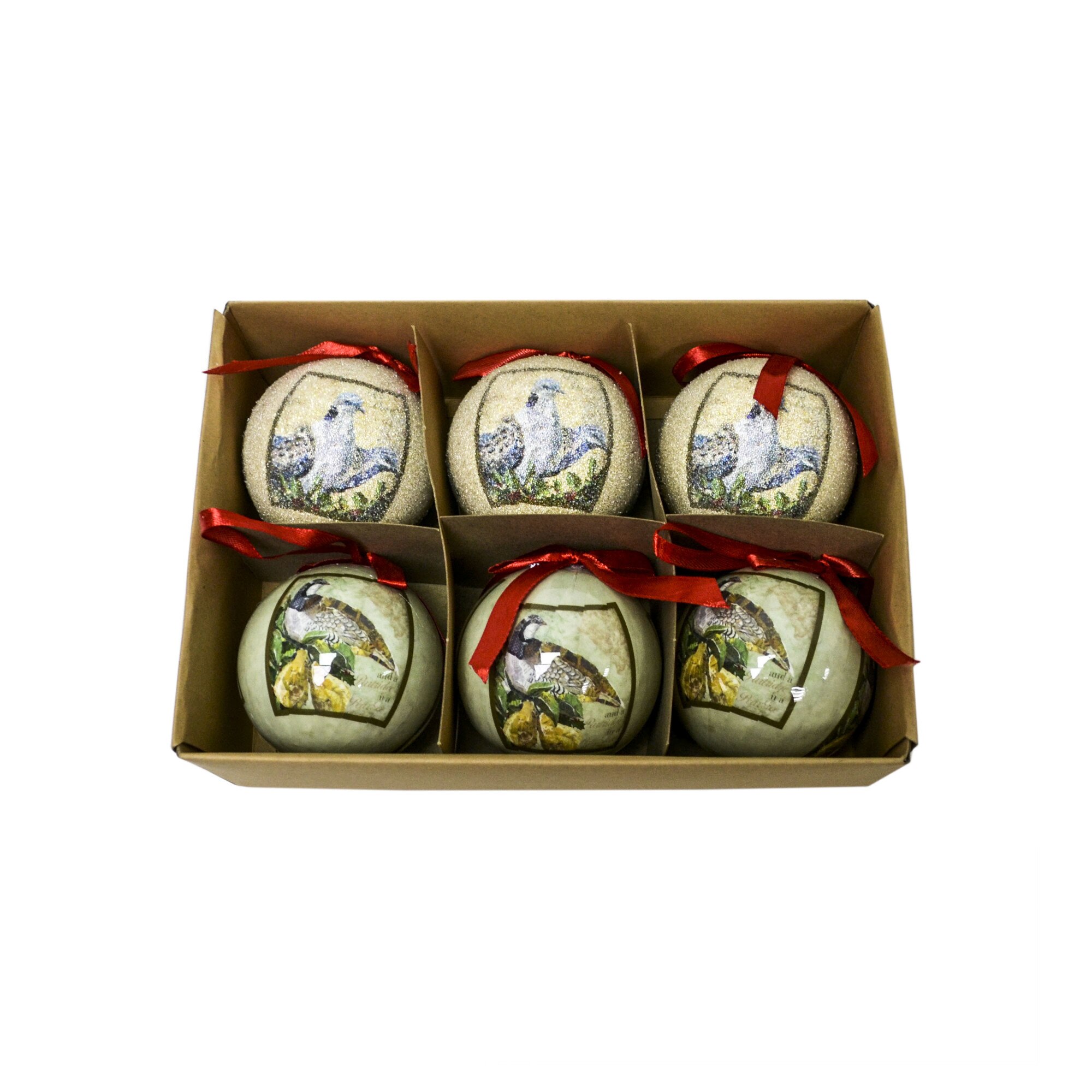 T182 SET 6 GLOBURI CRACIUN 75MM in cutie