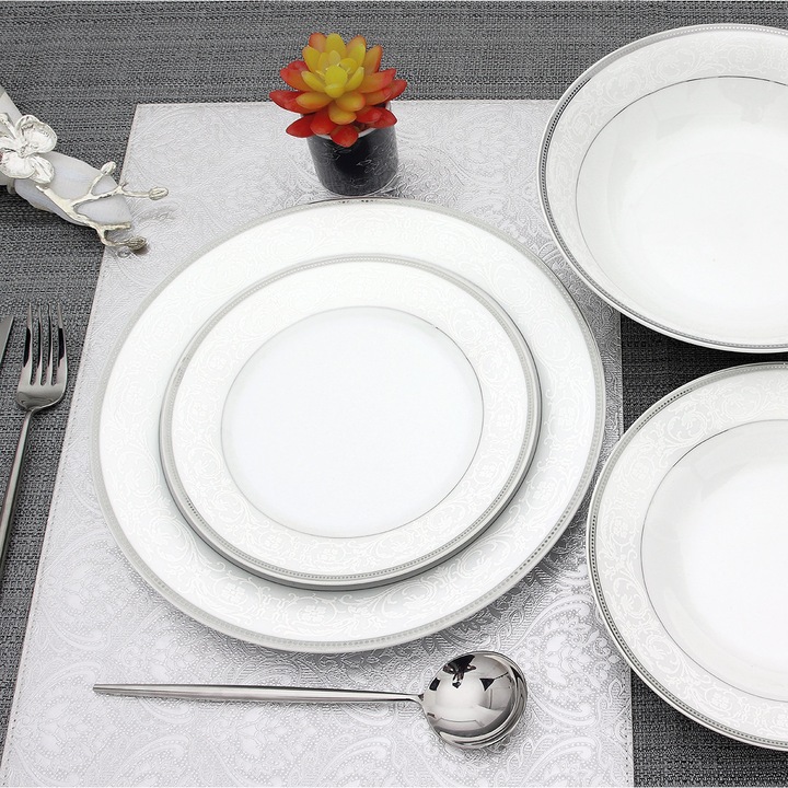 Сервиз за хранене MORELLO, 19 части SILVER порцелан