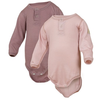Body Set 2 bucati, din lana merinos, Janus, Roz Body Set 2 bucati, din lana merinos, Janus, Roz