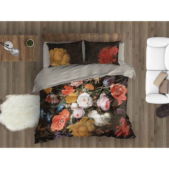 Спален комплект Dutch Flowers, памучен сатен, 4 части, 180 x 215 см.