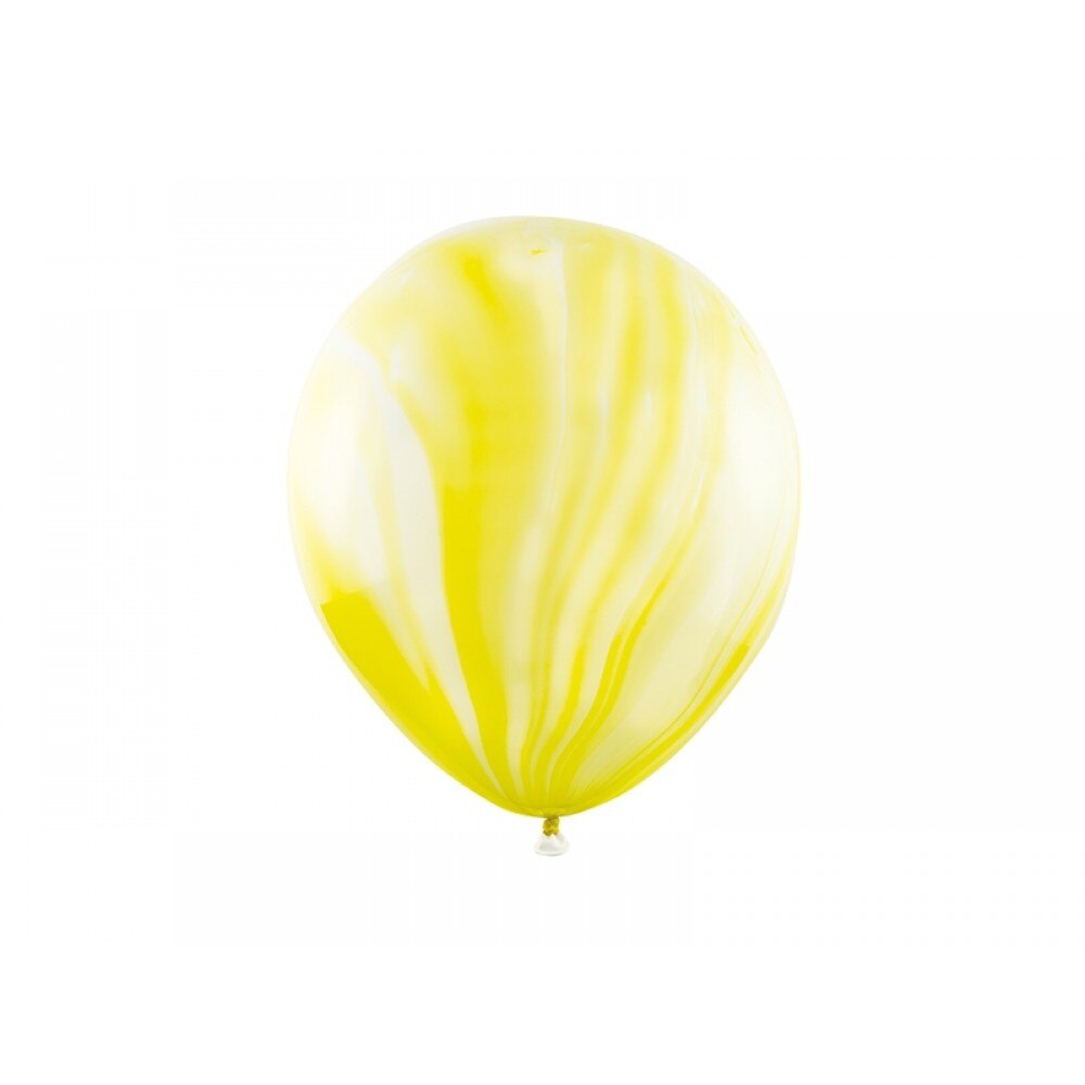 Baloane latex, cu model de marmura galbena, 30cm, 6buc/set