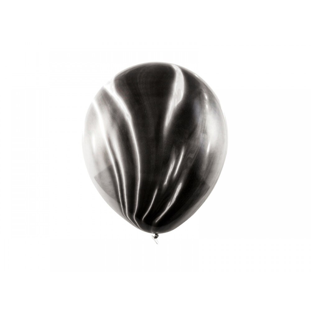 Baloane latex, cu model de marmura neagra, 30cm, 6buc/set