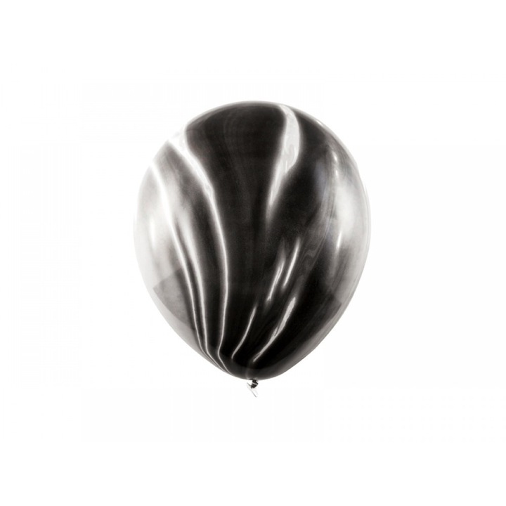 Baloane latex, cu model de marmura neagra, 30cm, 6buc/set