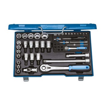 Set chei tubulare in cutie de metal, 1/4 Set chei tubulare in cutie de metal, 1/4