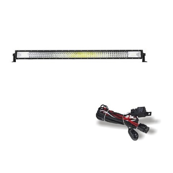 Led Bar auto 675w Curbat si kit cabluri releu buton, Spot si flood, 7 D, alimentare 12-24 V, 132 CM Led Bar auto 675w Curbat si kit cabluri releu buton, Spot si flood, 7 D, alimentare 12-24 V, 132 CM