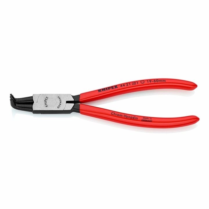 Knipex KNI4421J21 Professzionális hajlító fogó, hajlított hegyekkel, biztonsági gyűrűkhöz, 170 mm