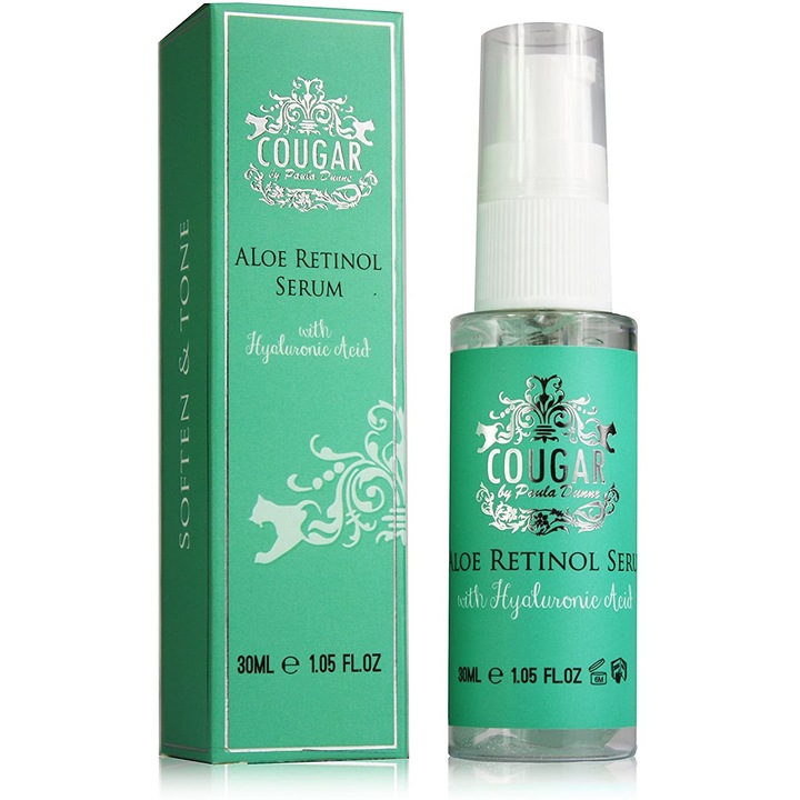 Cougar Anti Aging arcszérum, Aloe Retinollal és hialuronsavval, 30 ml