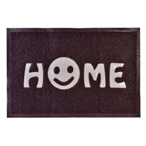 Covoras iMK® pentru intrare, Model cu fata zambitoare, Mov, 40 x 60 cm