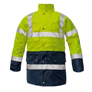 Jacheta 4 in 1 Biroad galben Hi-Viz izolata termic, cu benzi reflectorizante marimea M Jacheta 4 in 1 Biroad galben Hi-Viz izolata termic, cu benzi reflectorizante marimea M
