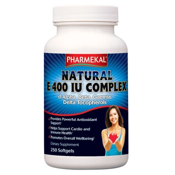 Vitamina E naturala 400 IU,PHARMEKAL,250 capsule,pachet economic Vitamina E naturala 400 IU,PHARMEKAL,250 capsule,pachet economic