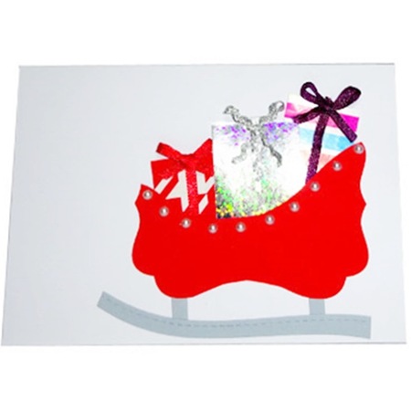 Felicitare Handmade Craciun Cu Sania Lui Mos Craciun Si Cadouri 148 X 105 Mm Emag Ro