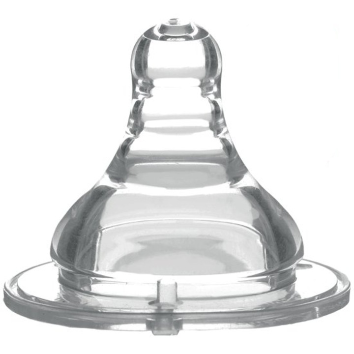 Tetina silicon BabyOno cu gat larg, +0 luni