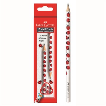 Creion Grafit B Faber-Castell, fara guma, Buburuza Creion Grafit B Faber-Castell, fara guma, Buburuza