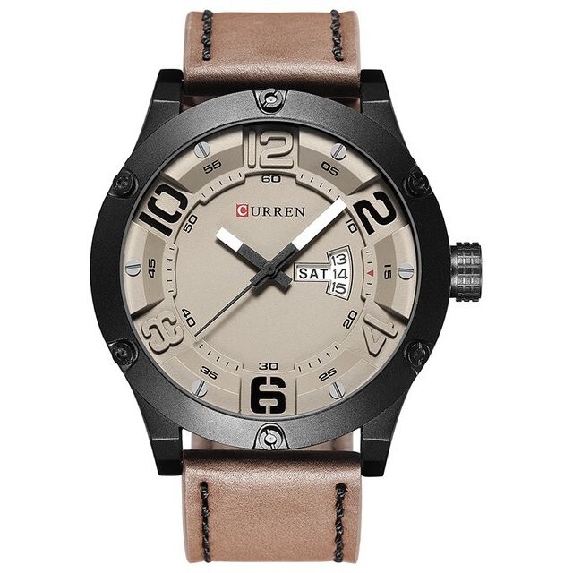 Ceas barbatesc elegant Curren Runwell, crem