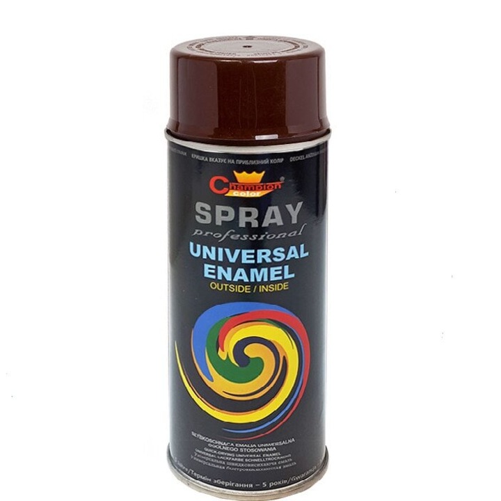 Спрей Champion Color RAL8016, Тъмно Кафяв, 400мл
