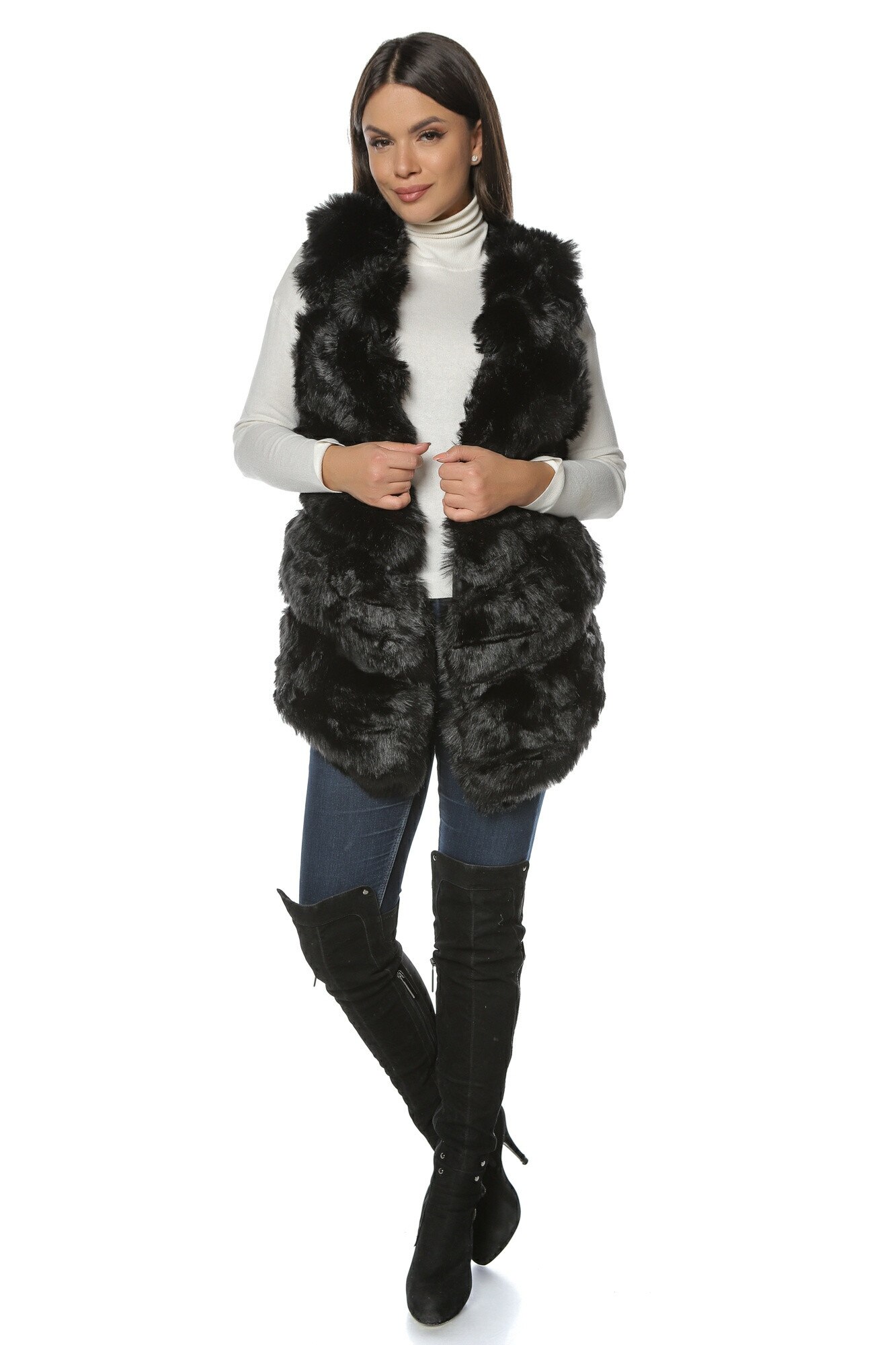 Vesta de blana Elsa, Negru, M