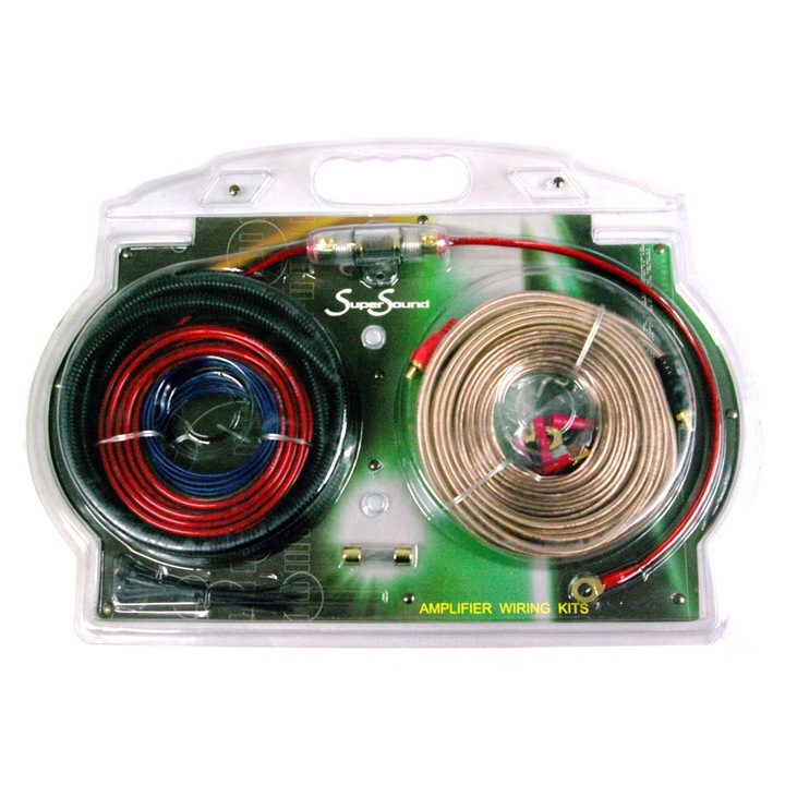 Kit Cabluri SuperSound GA14 pentru conectare Boxe, Subwoofere, Amplificatoare Auto, 14AWG (2 mm2)