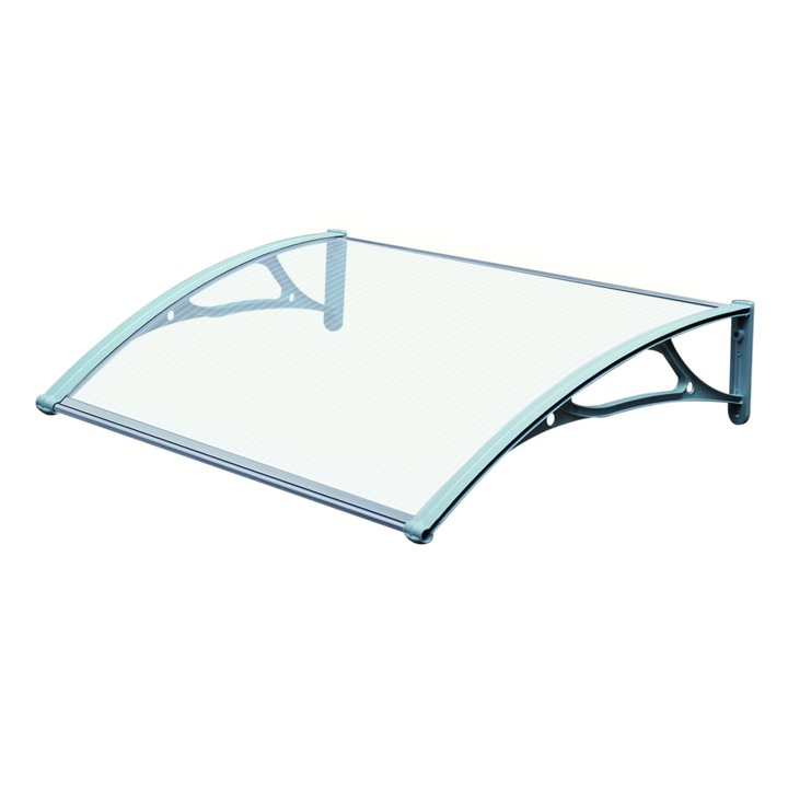 Copertina Daroni 100cmx100cm, model BARI AC-1000, policarbonat celular clar, brate aluminiu gri